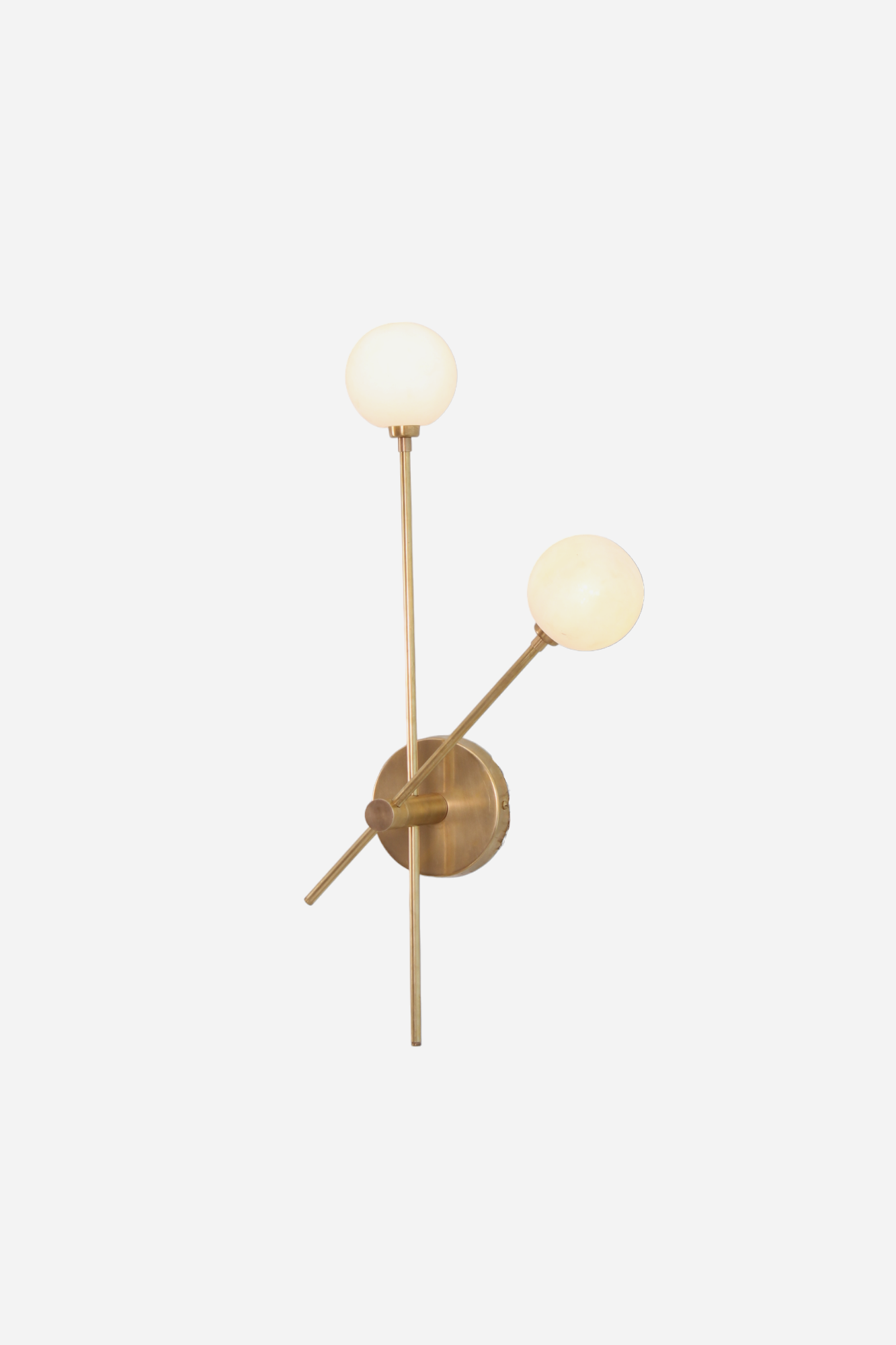 Brighten your space with the handcrafted Mid Century Raw Brass Wall Lamp and globe