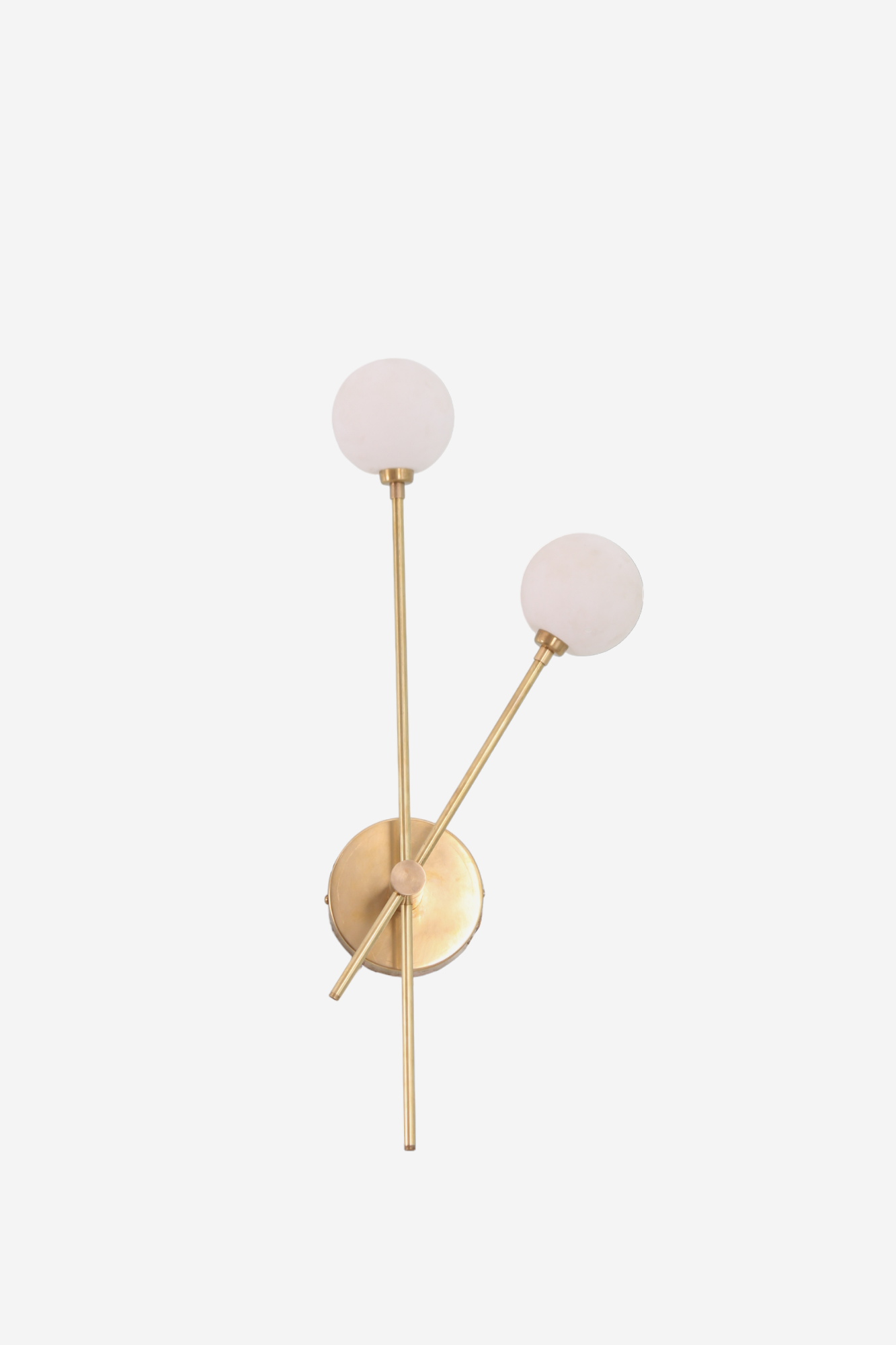 Brighten your space with the handcrafted Mid Century Raw Brass Wall Lamp and globe