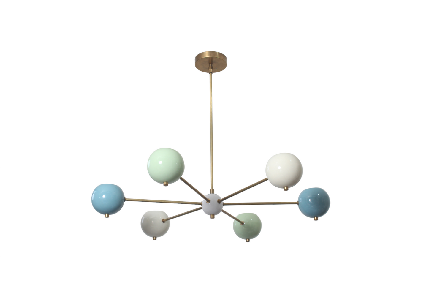 Brighten your space with the 6-Armed Brass Sputnik Wall Chandelier