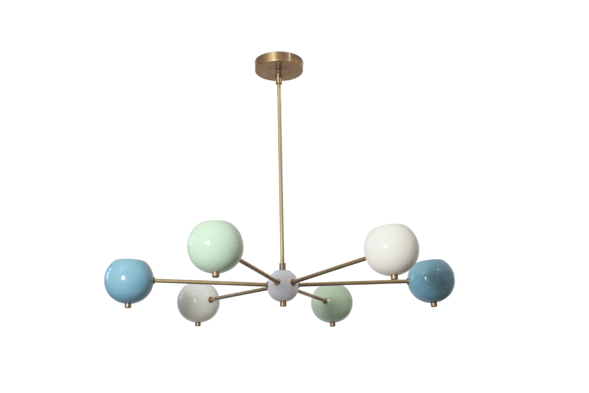 Brighten your space with the 6-Armed Brass Sputnik Wall Chandelier