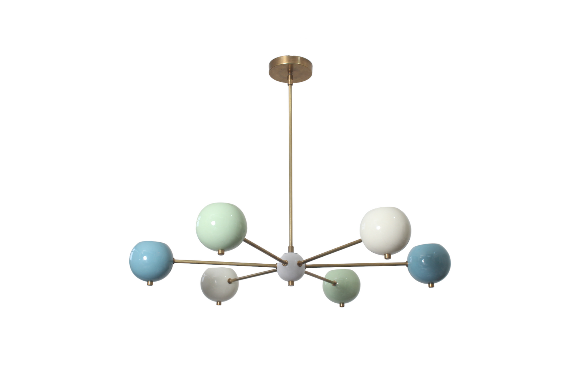 Brighten your space with the 6-Armed Brass Sputnik Wall Chandelier