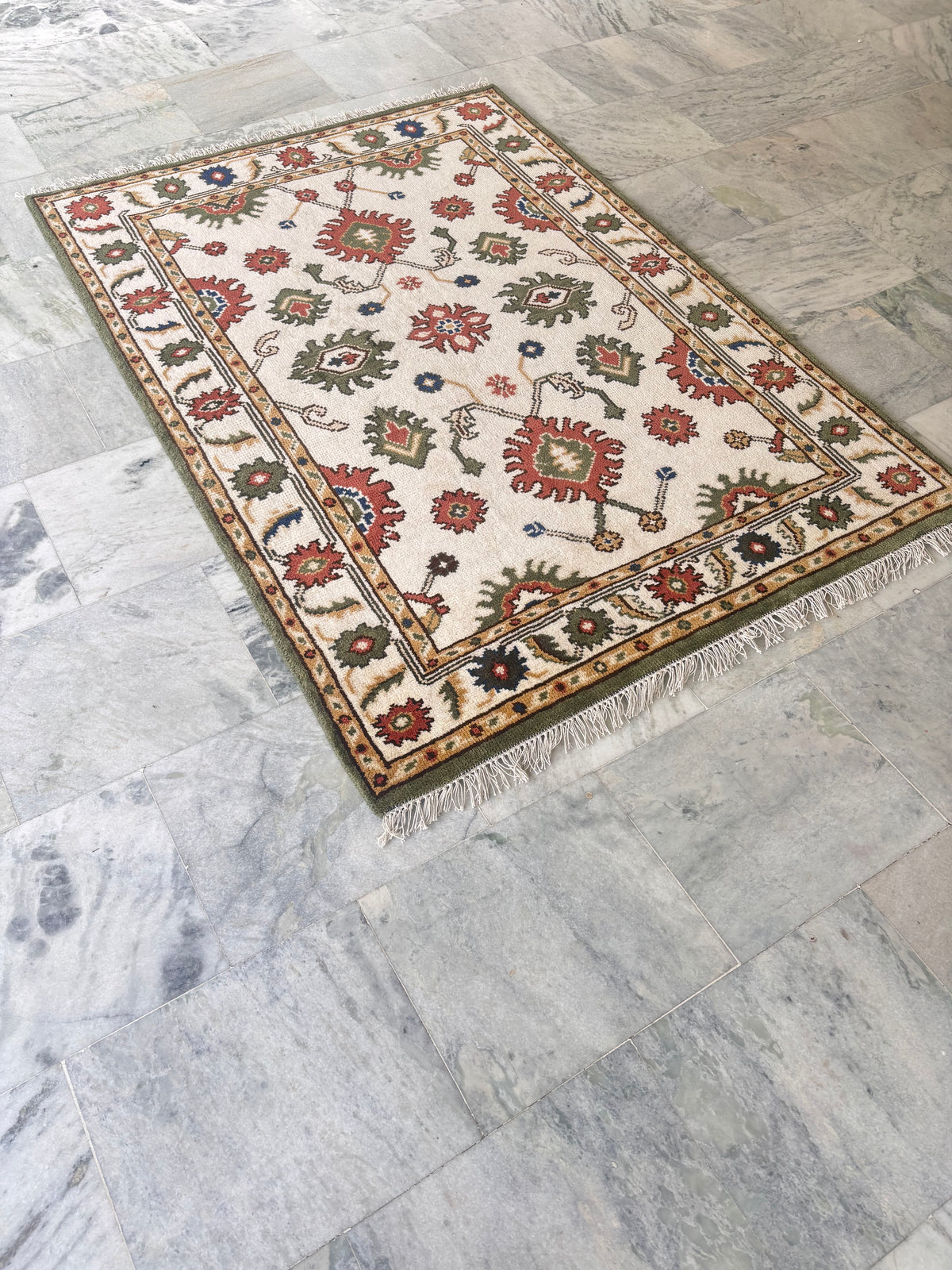 Hand-Knotted Persian Area Rug – Multi-Color Wool & Cotton, Cut Pile – view 3