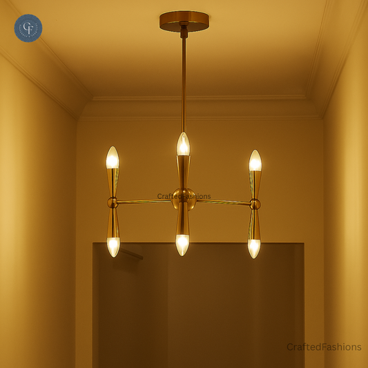 Italian Caracas 6-Light Brass Sputnik Chandelier