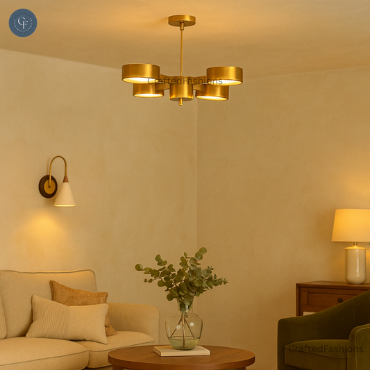 Linus 4-arm starburst chandelier in Stilnovo style adds retro artistic flair
