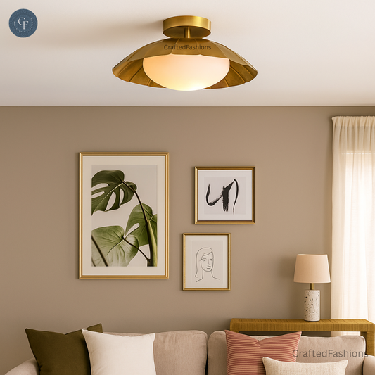 Elevate your space with our Mid-Century Flush Mount Light—sleek and timeless