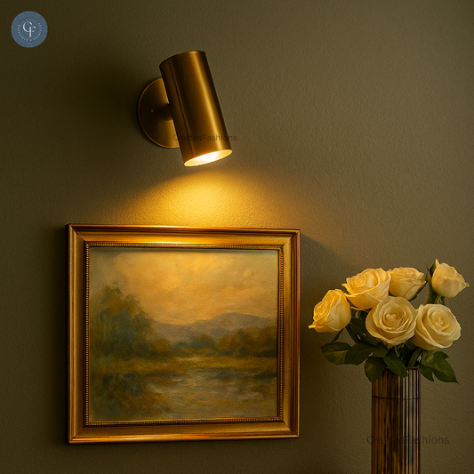 Sleek Mid-Century Brass Wall Sconce – Cylinder Design for Any Room