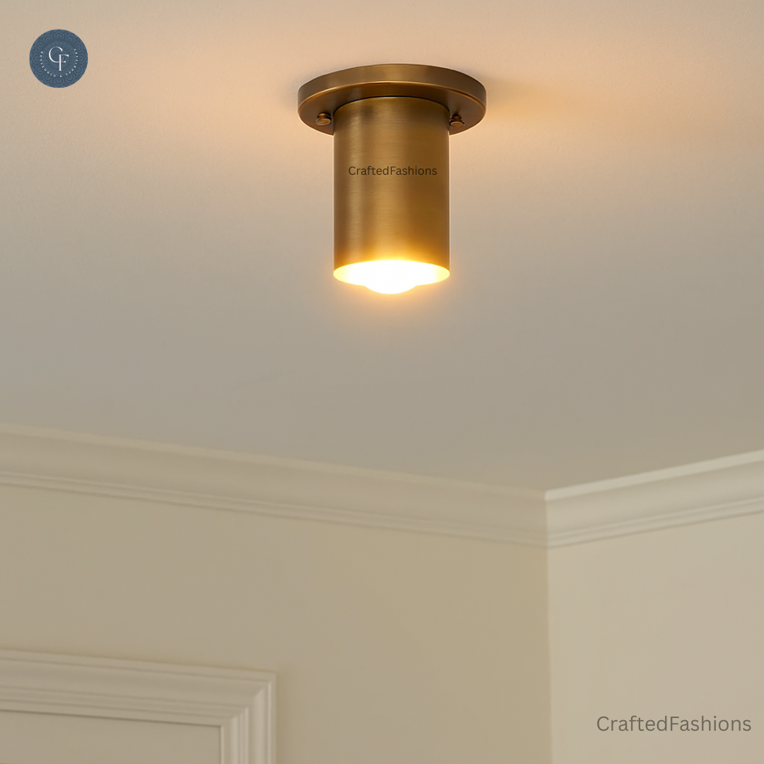 Sleek Antique Brass Downlight – Adds modern elegance to any space