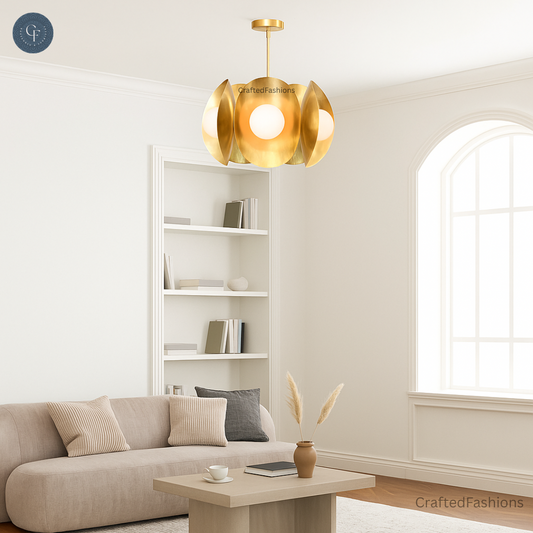 Stilnovo Seven-Globe Brass Sputnik Chandelier Pendant Light