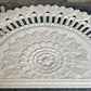 Luxurious White Washed half-moon Bed headboard with Balinese Design