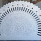 Luxurious White Washed half-moon Bed headboard with Balinese Design