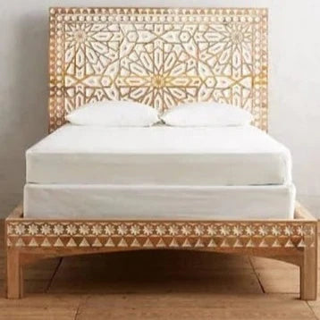 Bed Frame Room-anchoring Piece Carving Traditional Styles Handcrafted