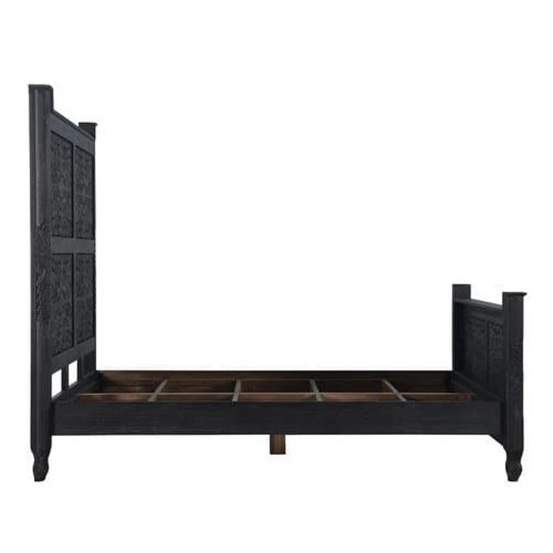 Handcarved Bed Room-anchoring Piece Carving Traditional Styles Handcrafted tropical Wood Bed Frame