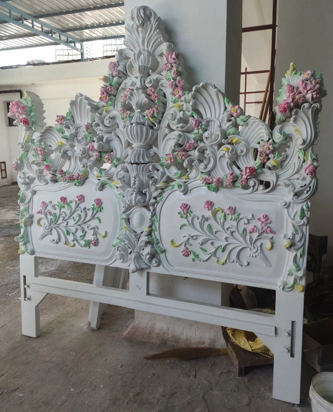 Balinese Bed Headboard House Decoration Teak Wood Carving