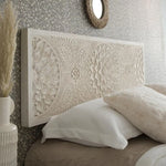 Mandala Bohemian Handmade Wall Mounted Bed Head, Boho bed headboard by Crafted Fashions