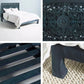 Crafted Fashions Handcarved Hardwood Bed Headboard, Traditional Carving Tropical Styles