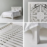 Hand Carved Hardwood Bed Frame, Tropical Styles Traditional Carving by Crafted Fashions