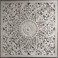 The Victoria Mandala Handmade Bed Headboard with Lotus Carved Panels