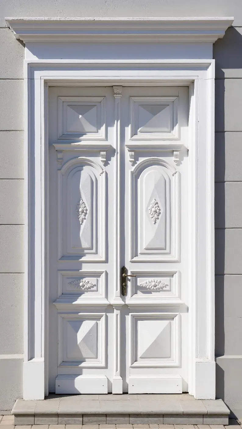Solid Wood Hand-Carved Double Leaf Entrance Door – Artistic Carvings