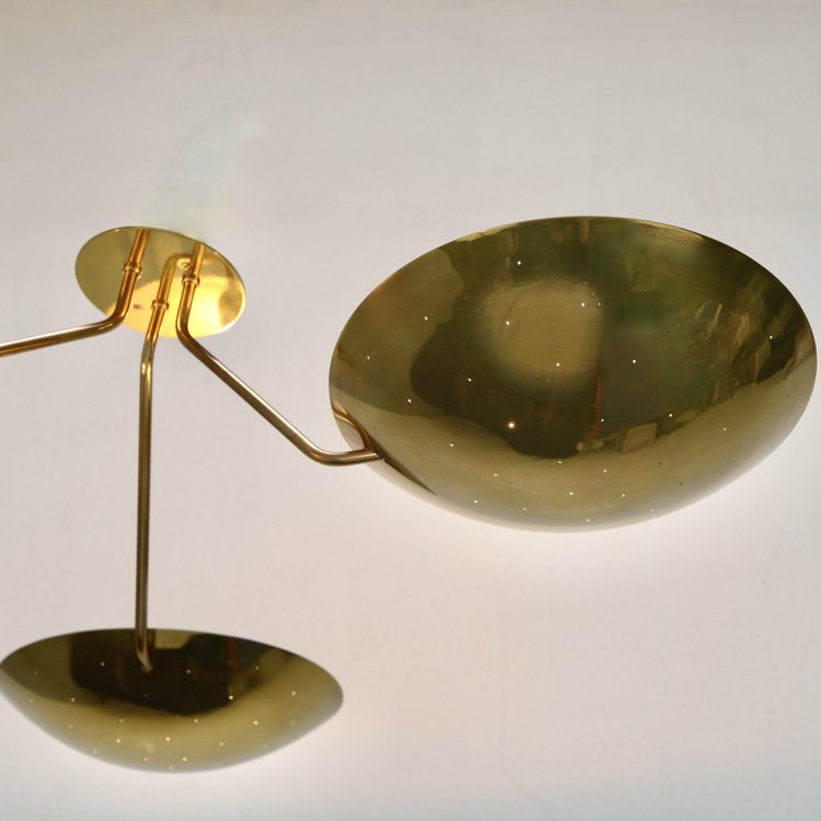 Mid Century Modern Raw Brass Sputnik ceiling light fixture for bold, elegant style.