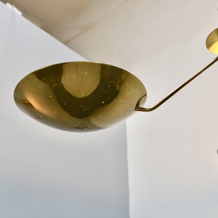 Mid Century Modern Raw Brass Sputnik ceiling light fixture for bold, elegant style.