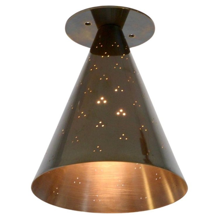 Ceiling light with Mid Century Modern Raw Brass Sputnik design for bold, timeless style