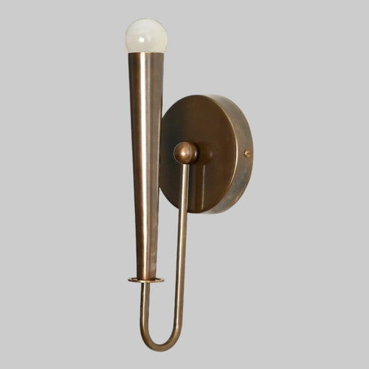 Mid-century modern wall sconces with raw brass finish and Sputnik design, timeless style