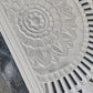 Luxurious White Washed half-moon Bed headboard with Balinese Design