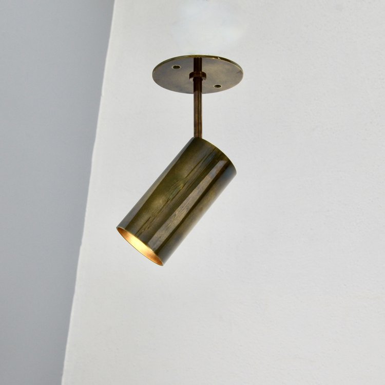 1-light glass shade wall fixture with Mid Century Modern Raw Brass Sputnik design