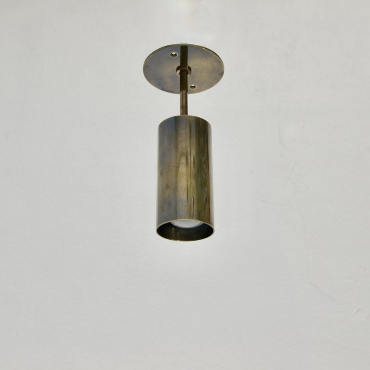 1-light glass shade wall fixture with Mid Century Modern Raw Brass Sputnik design