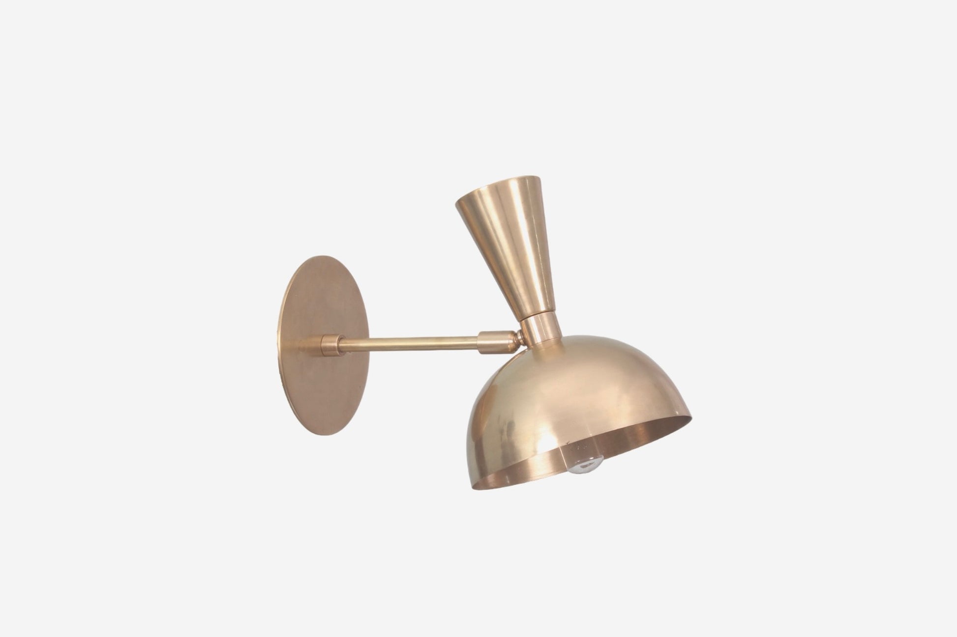 Wall Sconces in raw brass, inspired by Stilnovo design for elegance